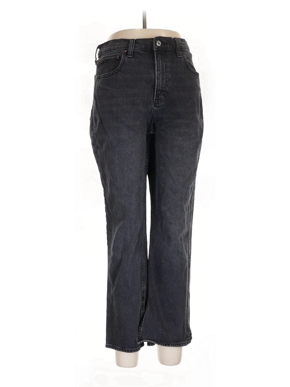 Abercrombie & Fitch Straight Leg High Rise Jeans in Washed Black